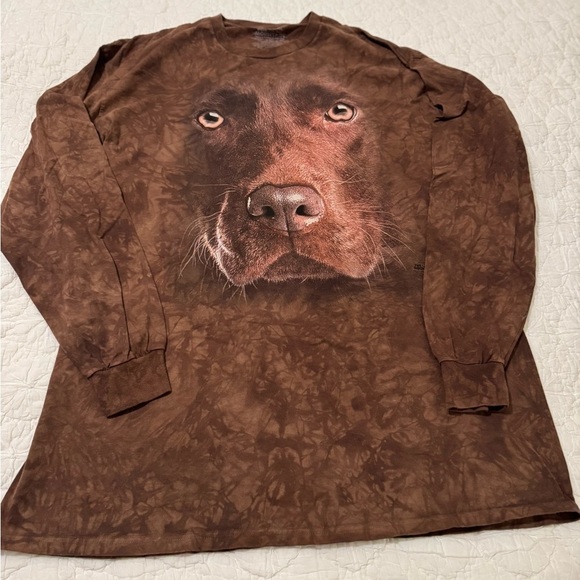 THE MOUNTAIN VINTAGE 2013 TIE DYE BROWN CHOCOLATE LAB LING SLEEVE T SHIRT SZ 3XL - Picture 2 of 10
